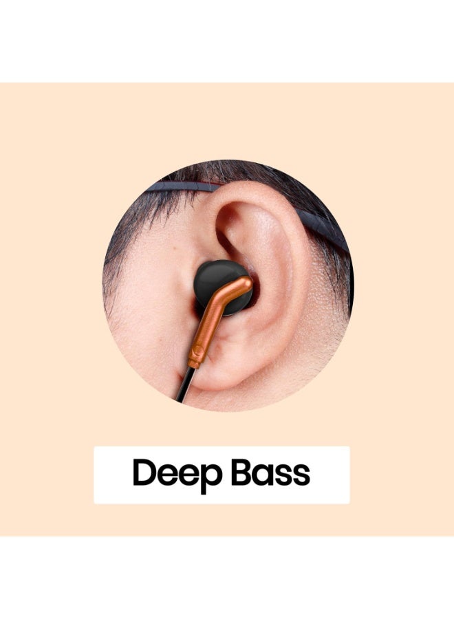 ZEBRONICS Bro 3.5Mm Wired in Ear Earphones, in-Line Mic, Deep Bass, 1.2M Strong and Long Lasting Cable, Light Weight, Compatible with Mobile | Tablet | Laptop (Orange) (‎Zeb-Bro) - Image 4